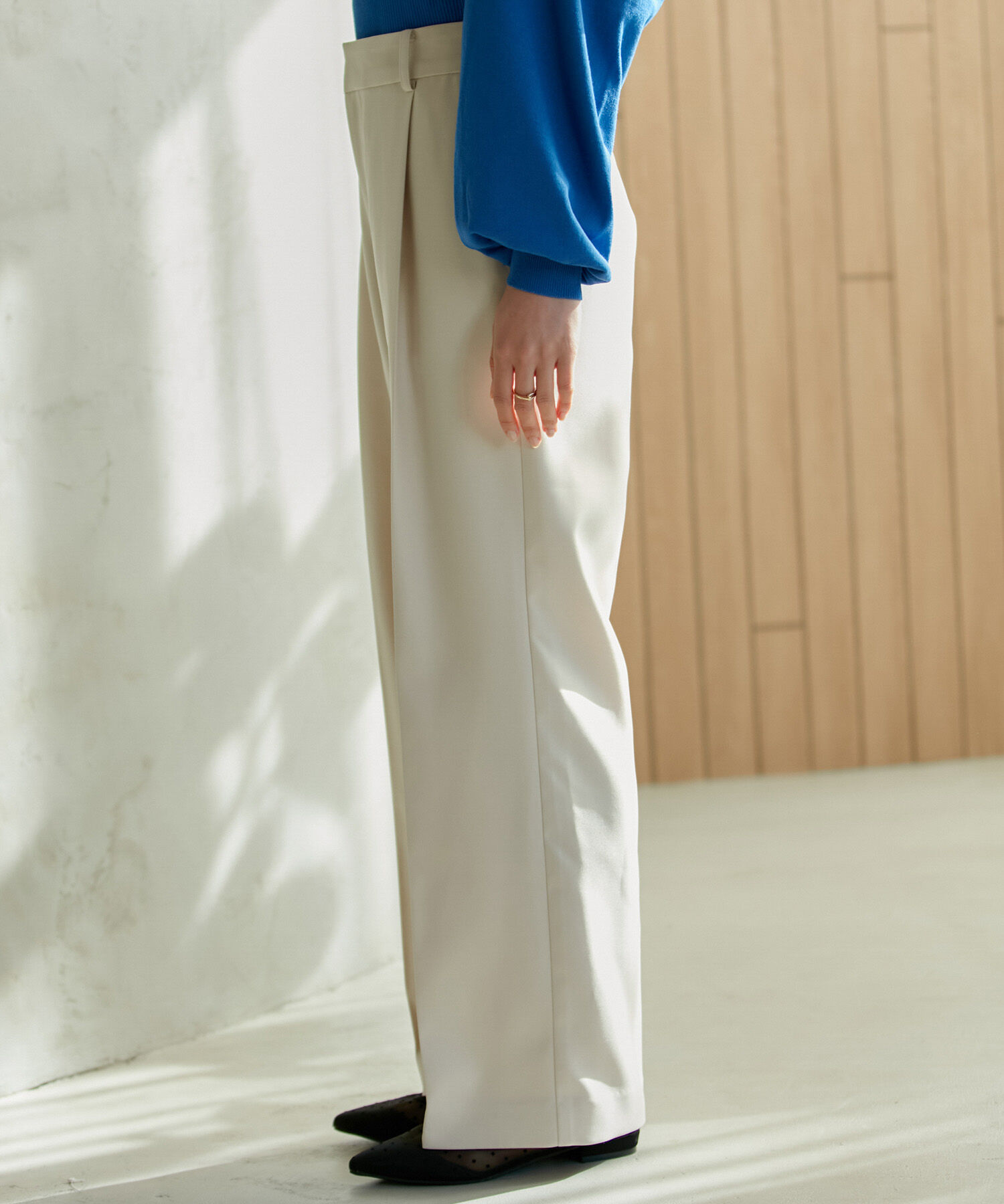 VIS「美HITワンタックストレートパンツ【洗える】」|スラックス|