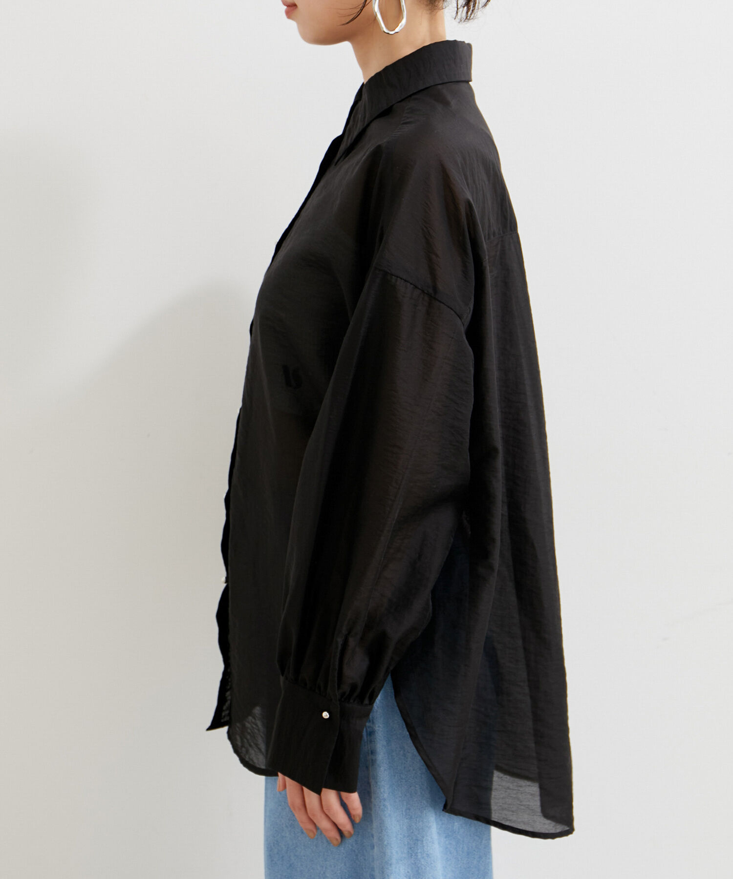 VIS「メタル釦シンプルシアーシャツ」|シャツ・ブラウス|