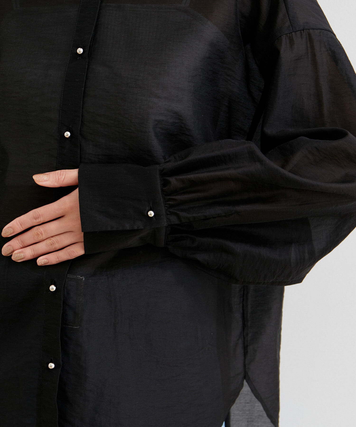 VIS「メタル釦シンプルシアーシャツ」|シャツ・ブラウス|