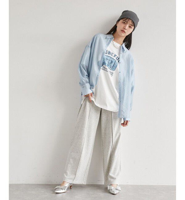 VIS「メタル釦シンプルシアーシャツ」|シャツ・ブラウス|