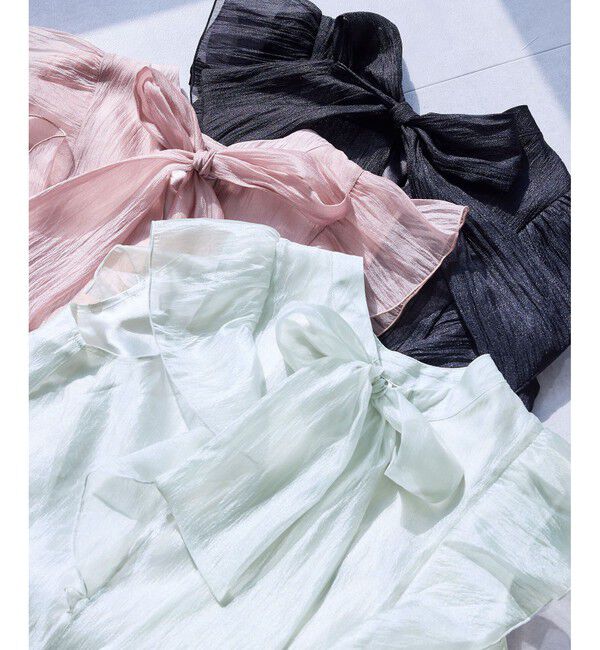 VIS「主役級！華やぎシアーシャイニーボウタイフリルブラウス【前後2WAY】【洗える】」|シャツ・ブラウス|