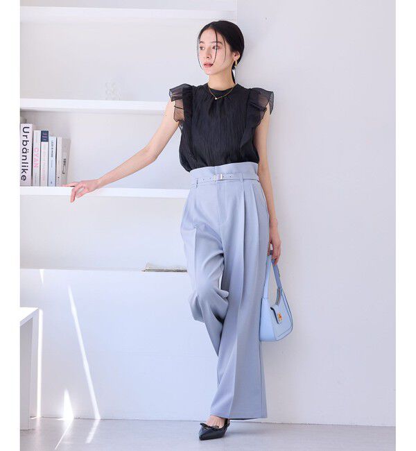 VIS「主役級！華やぎシアーシャイニーボウタイフリルブラウス【前後2WAY】【洗える】」|シャツ・ブラウス|