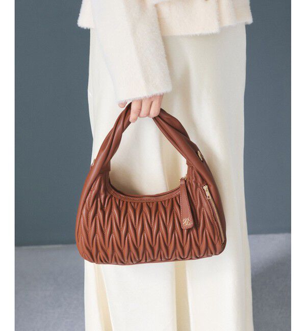 VIS「【2WAY】ねじりハンドルキルティングバッグ」|ハンドバッグ|