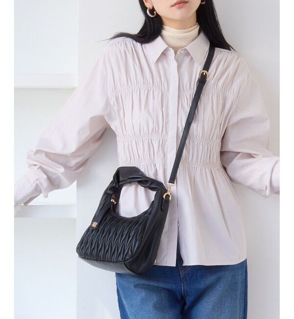 VIS「【2WAY】ねじりハンドルキルティングバッグ」|ハンドバッグ|