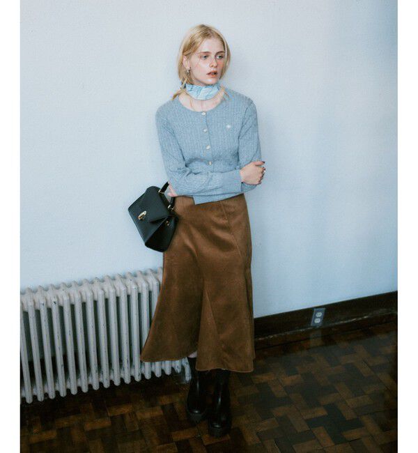 VIS「【POLO BCS】VIS別注ミニケーブルノーカラーニットカーディガン」|カーディガン|