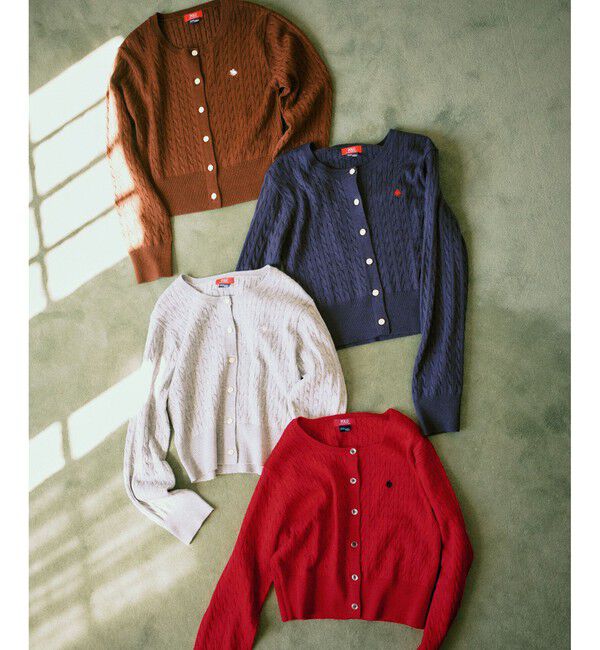 VIS「【POLO BCS】VIS別注ミニケーブルノーカラーニットカーディガン」|カーディガン|