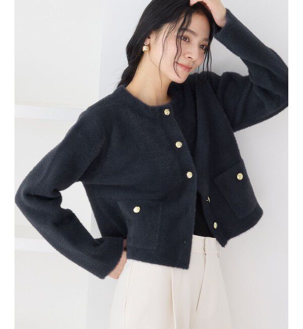 VIS「接結ミニフェザーニットジャケットカーディガン/一部WEB限定カラー」|カーディガン|