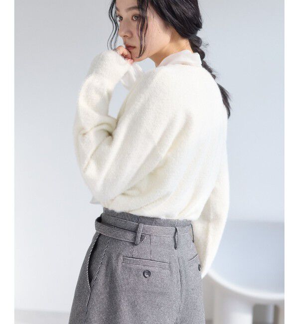 VIS「シアーボウタイリボン付きフェザーニットプルオーバー/2WAY・イージーケア」|ニット・セーター|