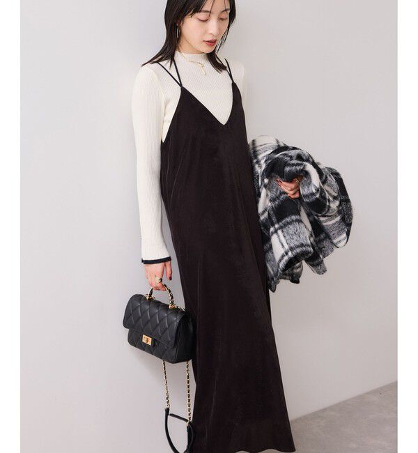 VIS「刺繍アソートベロアキャミワンピース/2WAY」|ワンピース|