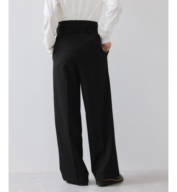 VIS「ベルトディテールタックワイドパンツ/イージーケア」|チノ|