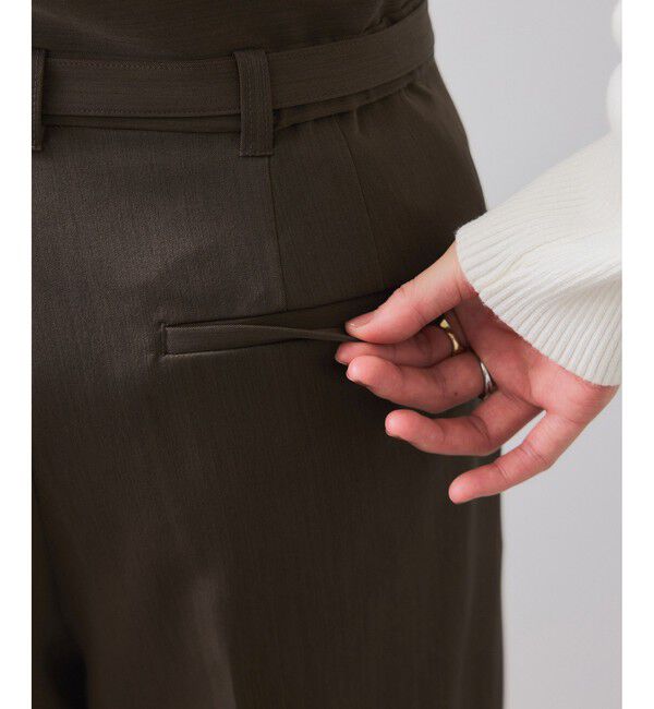 VIS「ベルトディテールタックワイドパンツ/イージーケア」|チノ|