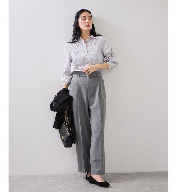 VIS「シャーリングギャザー切替シャツ/イージーケア」|シャツ・ブラウス|