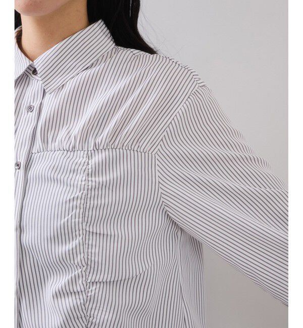 VIS「シャーリングギャザー切替シャツ/イージーケア」|シャツ・ブラウス|