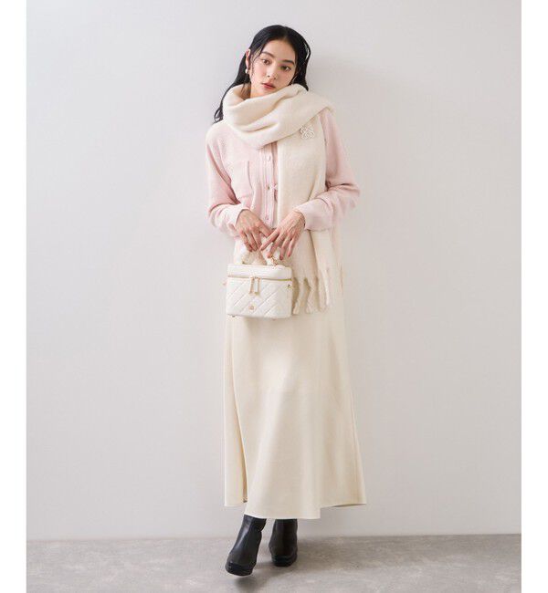 VIS「ふわふわフリンジマフラー/静電気防止」|マフラー|