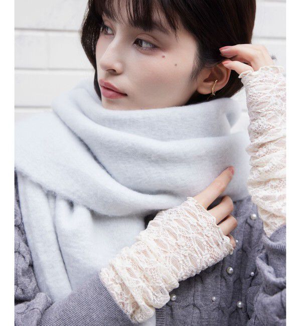 VIS「ふわふわフリンジマフラー/静電気防止」|マフラー|