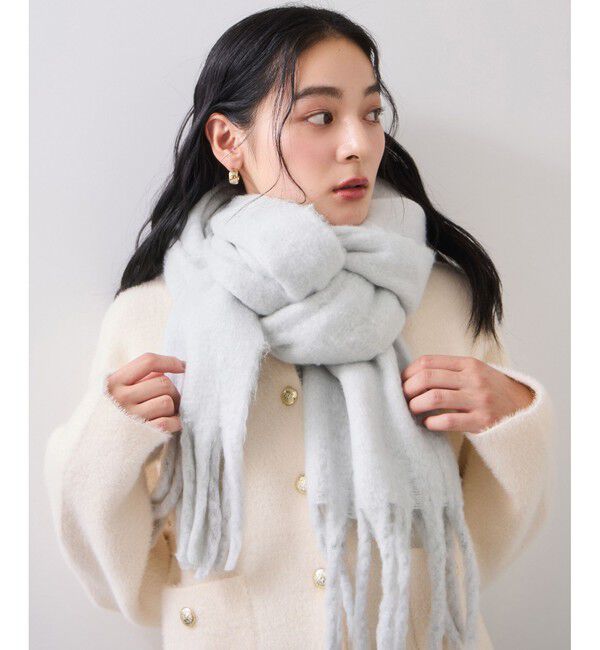 VIS「ふわふわフリンジマフラー/静電気防止」|マフラー|