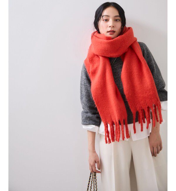 VIS「ふわふわフリンジマフラー/静電気防止」|マフラー|