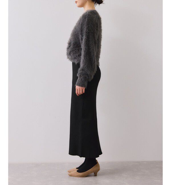 VIS「ねじりショートトップス付きロングニットワンピース/イージーケア」|ワンピース|