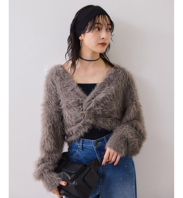 VIS「ねじりショートトップス付きロングニットワンピース/イージーケア」|ワンピース|