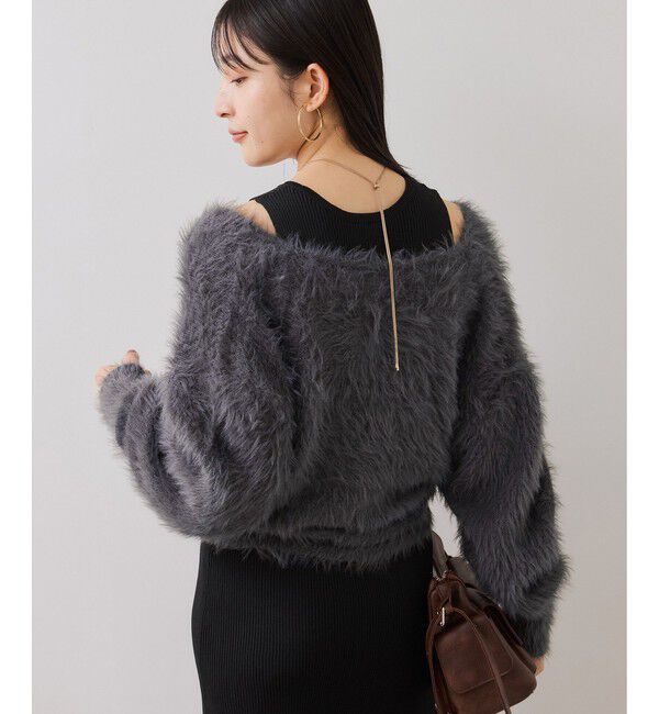 VIS「ねじりショートトップス付きロングニットワンピース/イージーケア」|ワンピース|