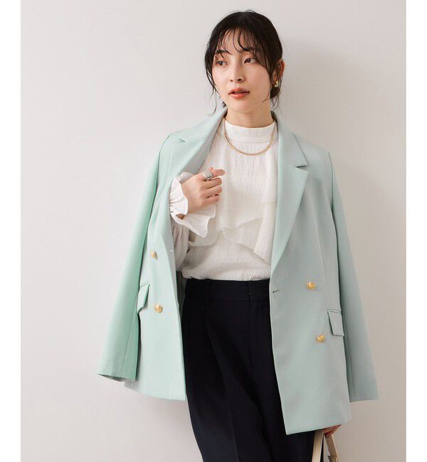 VIS「【美easy】コンフォート金ボタンジャケット/イージーケア・UVケア・セットアップ対応」|テーラードジャケット|