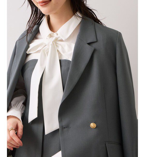 VIS「【美easy】コンフォートボウタイドッキングシャツ/イージーケア・2WAY」|シャツ・ブラウス|