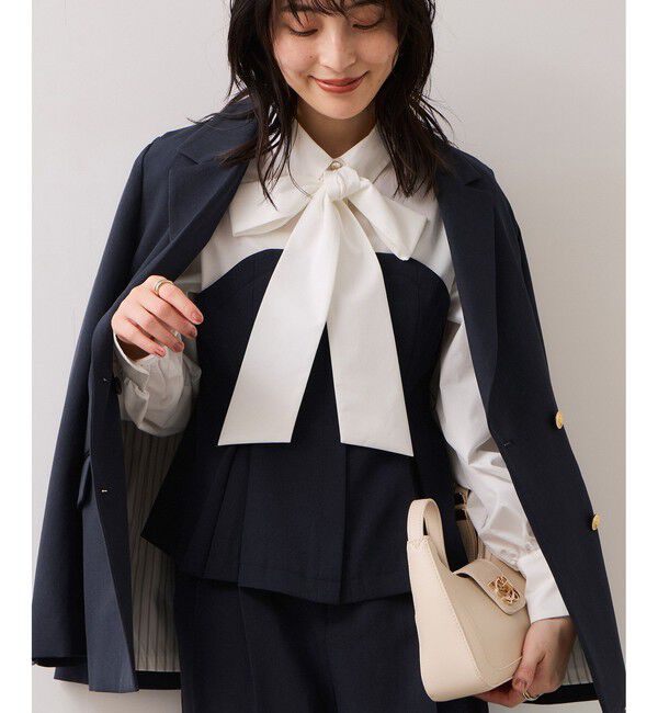 VIS「【美easy】コンフォートボウタイドッキングシャツ/イージーケア・2WAY」|シャツ・ブラウス|