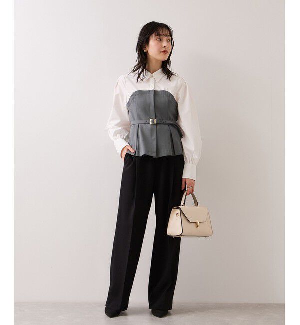 VIS「【美easy】コンフォートボウタイドッキングシャツ/イージーケア・2WAY」|シャツ・ブラウス|