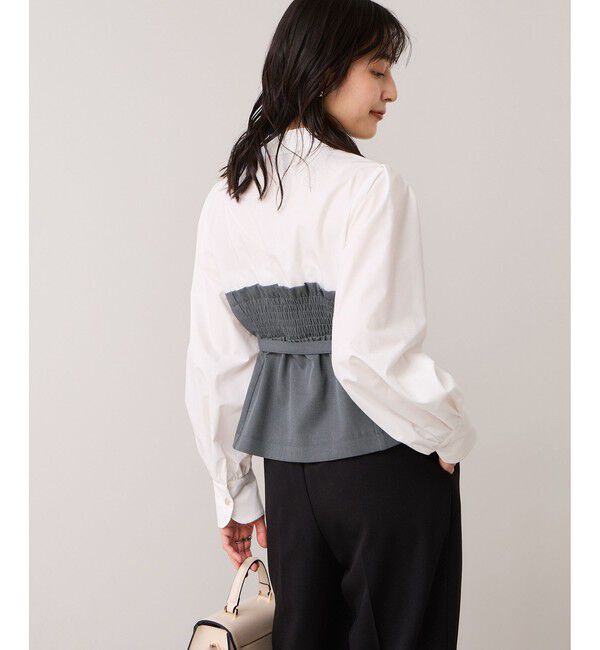 VIS「【美easy】コンフォートボウタイドッキングシャツ/イージーケア・2WAY」|シャツ・ブラウス|