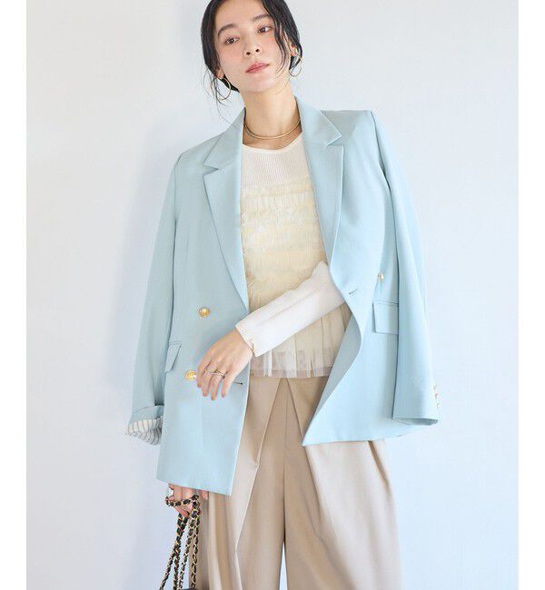 VIS「チュールフリルドッキングニット/イージーケア」|ニット・セーター|