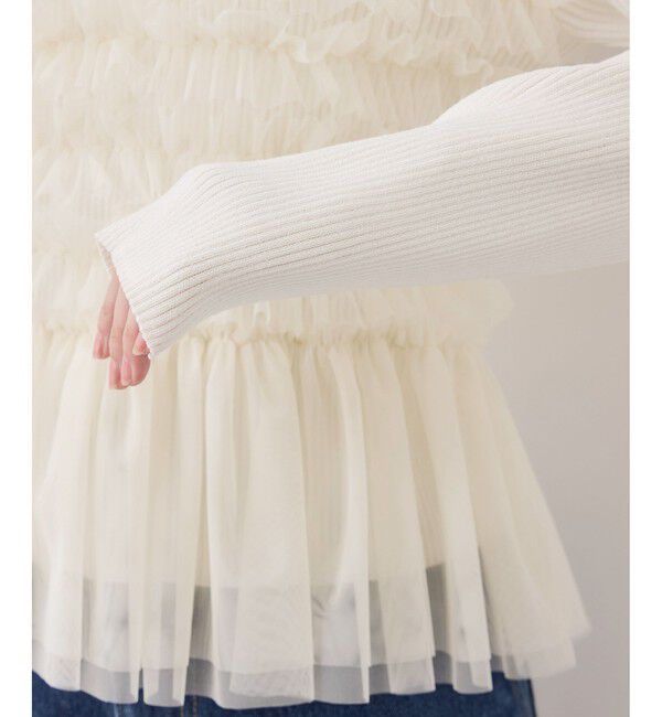 VIS「チュールフリルドッキングニット/イージーケア」|ニット・セーター|