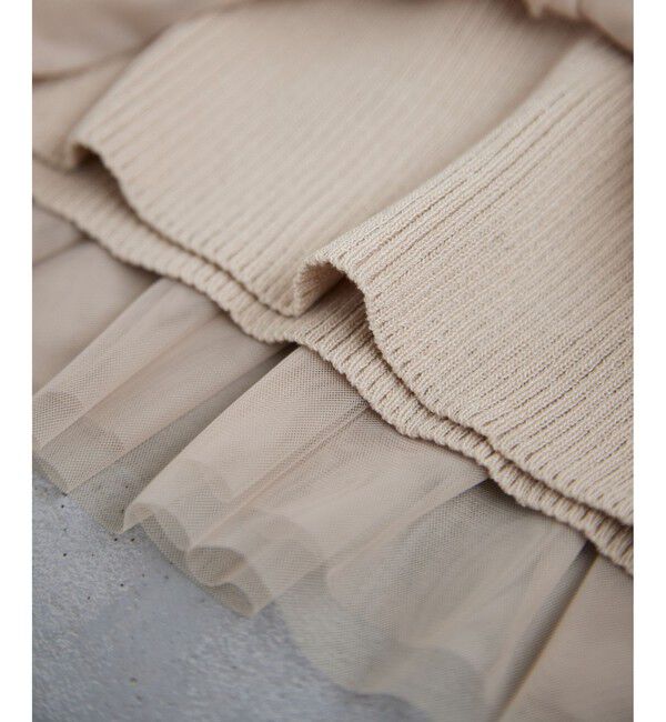 VIS「チュールフリルドッキングニット/イージーケア」|ニット・セーター|