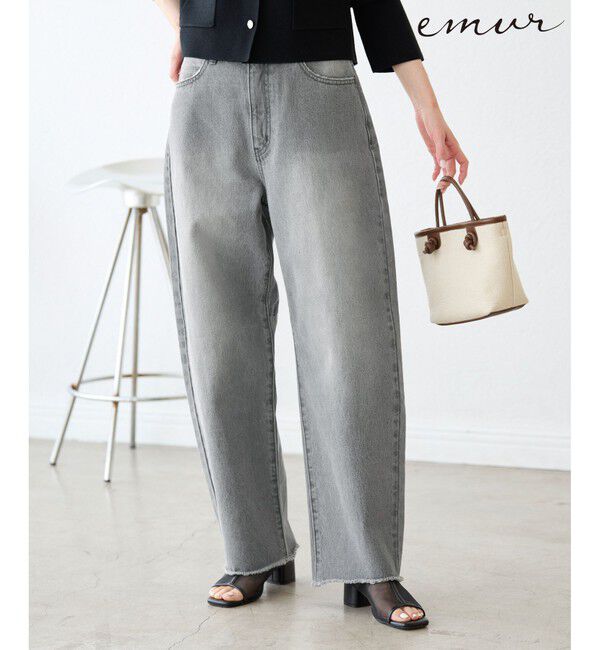 Rope&rsquo;Picnic「【emur/エミュール】カービーデニムパンツ」|デニム|グレー(07)