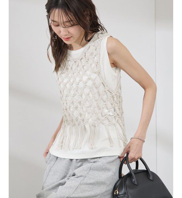 Rope&rsquo;Picnic「かぎ針ビスチェ&times;タンクトップセット」|ベスト・ジレ|