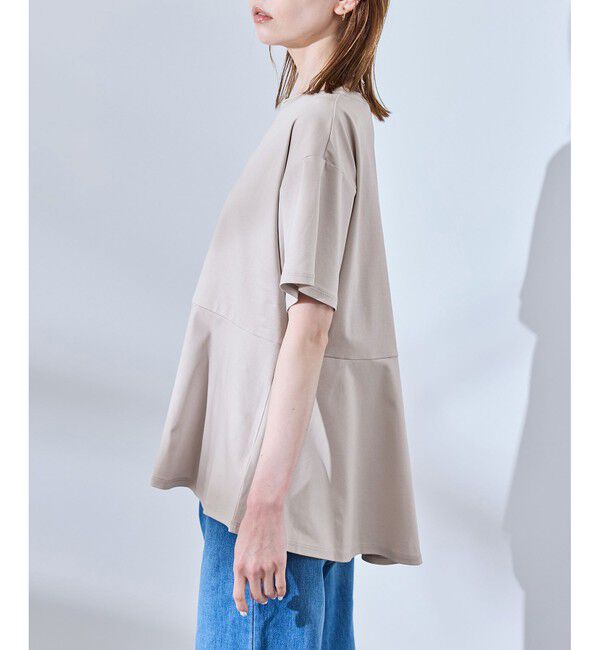 Rope&rsquo;Picnic「【UVカット・接触冷感】Cutee 着丈が選べる70シルケットペプラムカットトップス」|Tシャツ・カットソー|