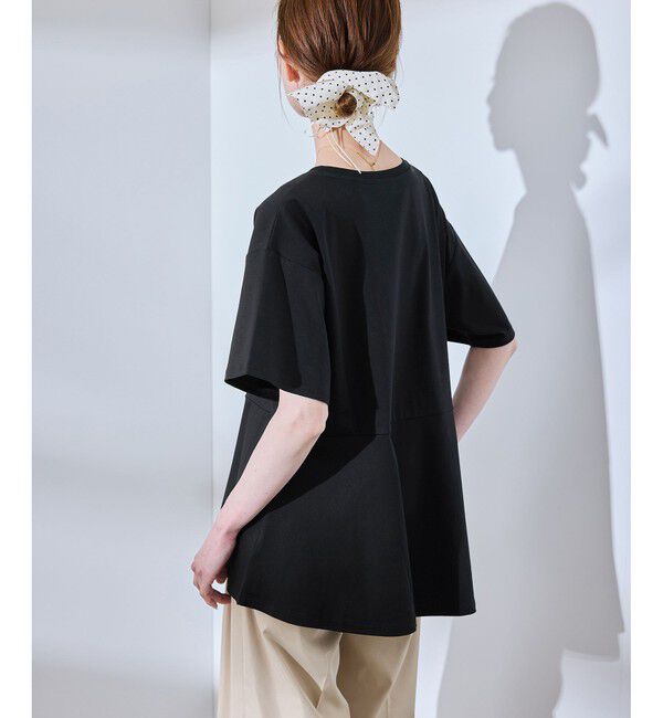 Rope&rsquo;Picnic「【UVカット・接触冷感】Cutee 着丈が選べる70シルケットペプラムカットトップス」|Tシャツ・カットソー|