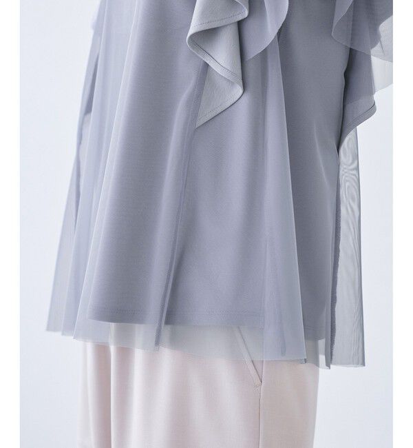 Rope&rsquo;Picnic「【UVカット・接触冷感】Cutee チュールフリルトップス」|Tシャツ・カットソー|