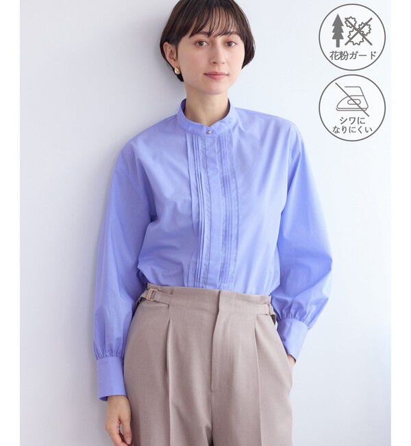 Rope&rsquo;Picnic「ボウタイリボンシャツ/花粉ガード・防シワ」|シャツ・ブラウス|ブルー(44)