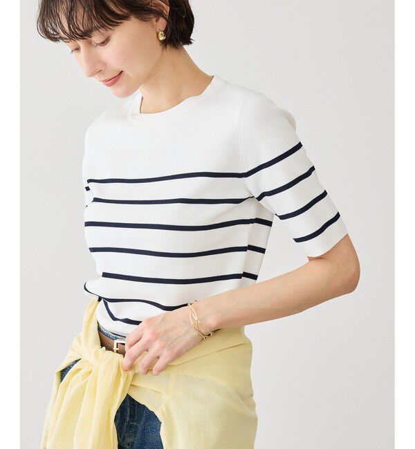 Rope&rsquo;Picnic「八方映えニット ハーフスリーブニット/UVカット・接触冷感・イージーケア」|ニット・セーター|