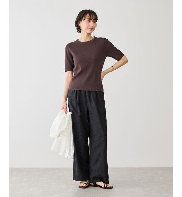 Rope&rsquo;Picnic「八方映えニット ハーフスリーブニット/UVカット・接触冷感・イージーケア」|ニット・セーター|