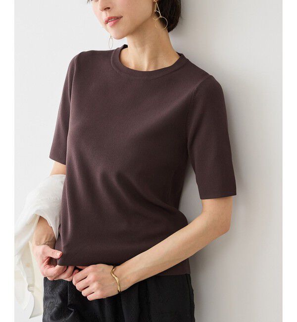 Rope&rsquo;Picnic「八方映えニット ハーフスリーブニット/UVカット・接触冷感・イージーケア」|ニット・セーター|