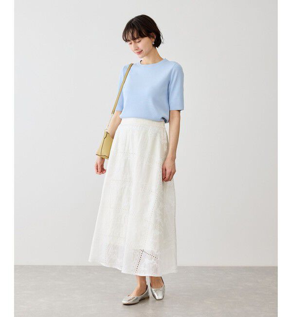 Rope&rsquo;Picnic「八方映えニット ハーフスリーブニット/UVカット・接触冷感・イージーケア」|ニット・セーター|