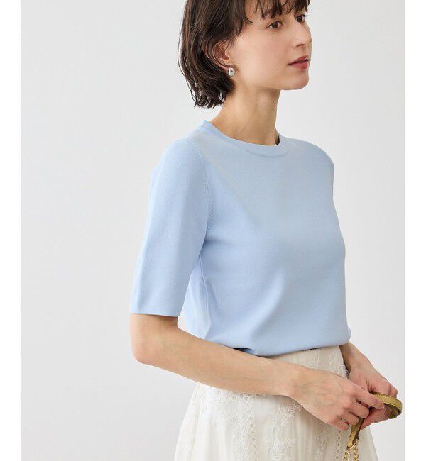 Rope&rsquo;Picnic「八方映えニット ハーフスリーブニット/UVカット・接触冷感・イージーケア」|ニット・セーター|