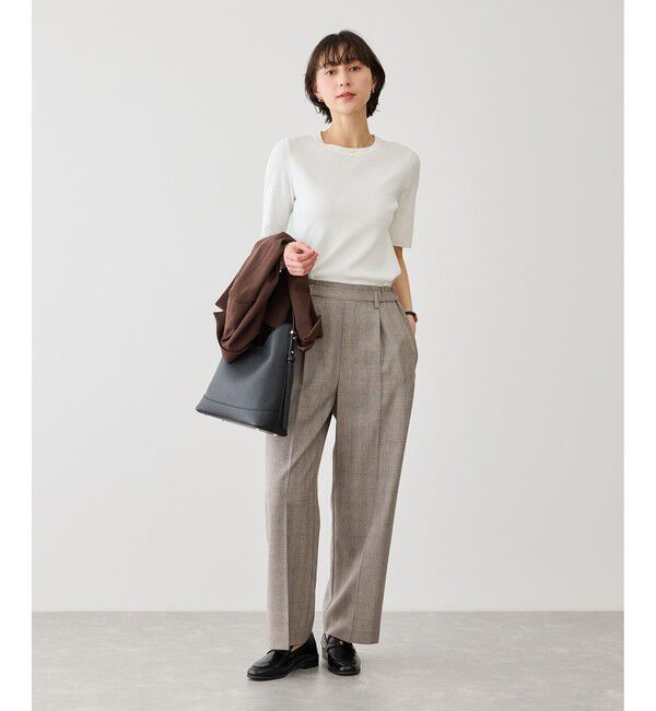 Rope&rsquo;Picnic「八方映えニット ハーフスリーブニット/UVカット・接触冷感・イージーケア」|ニット・セーター|