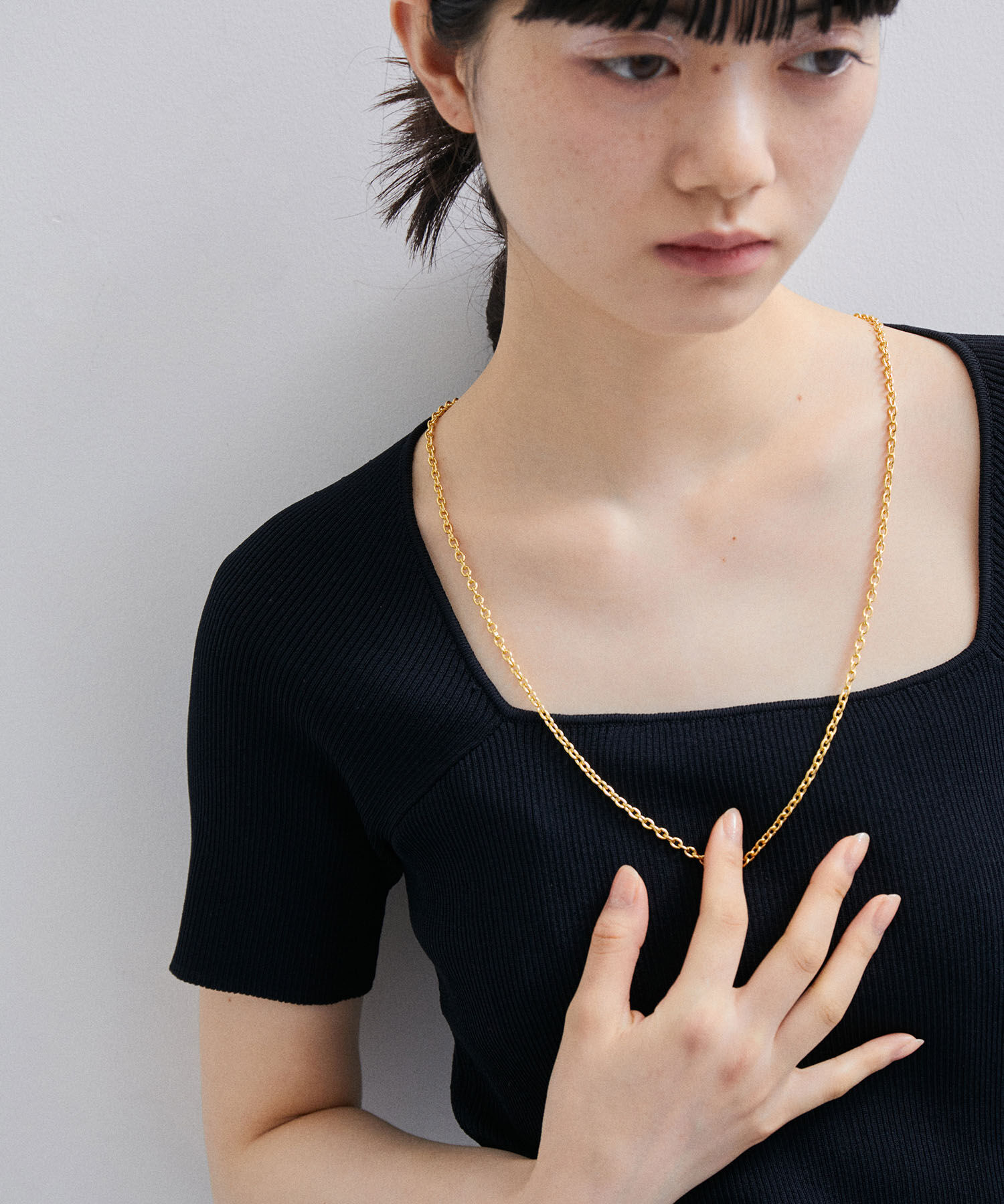 ADAM ET ROPE'「【LES BIJOUX】チェーンコンビスライドネックレス」|ネックレス|ゴールド(90)