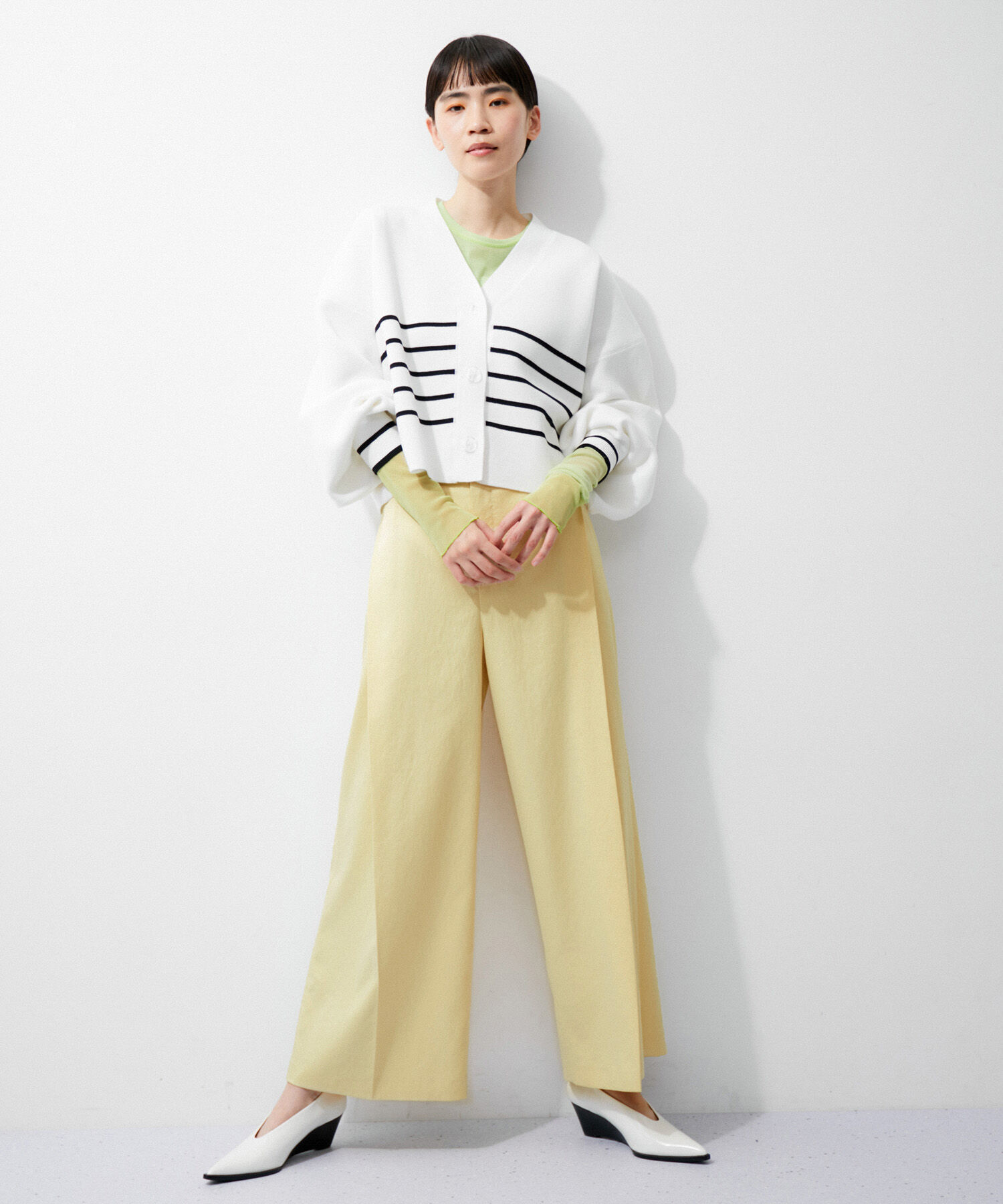 ADAM ET ROPE'「【環境配慮】ビンテージサテンサイドタックパンツ」|その他|