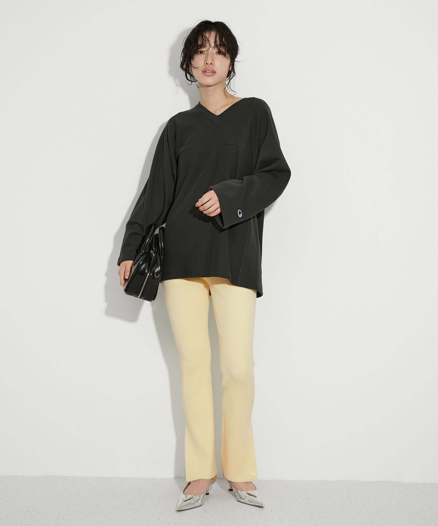 ADAM ET ROPE'「【サステナブル】3Dニットリブニットパンツ」|その他|