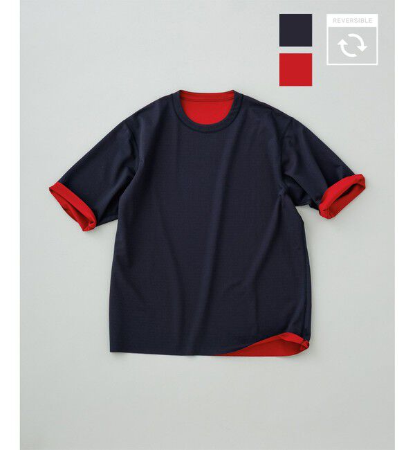 ADAM ET ROPE'「リバーシブル スムース Tシャツ」|Tシャツ・カットソー|ブラック系(02)