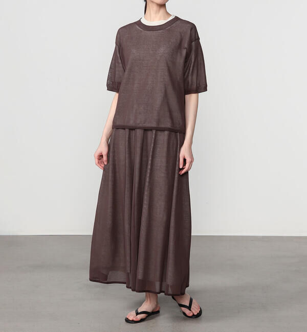 UNFIL「UNFIL | ハイツイストコットン シアー レイヤード半袖ニット WOMEN」|ニット・セーター|