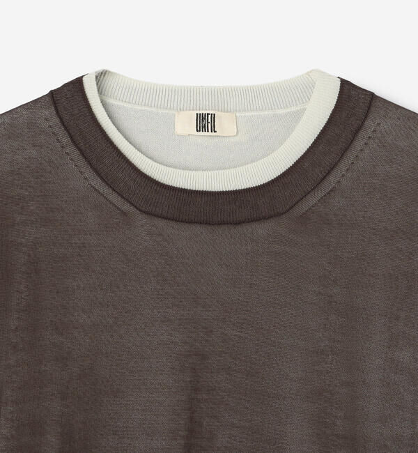 UNFIL「UNFIL | ハイツイストコットン シアー レイヤード半袖ニット WOMEN」|ニット・セーター|